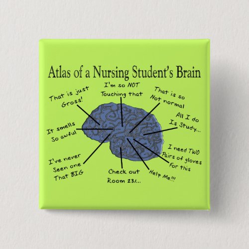 Hilarious Nursing Student Brain Gifts Pinback Button