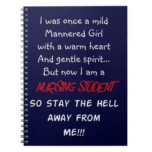 Hilarious Nursing Student Gifts Notebook