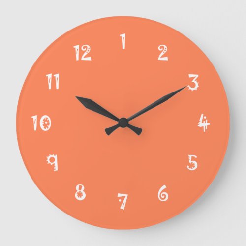 Hilarious One Color Coral Large Clock