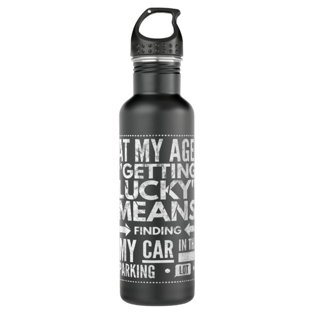 Hilarious Over Sixty 60th Birthday Gag Sayings Gif Stainless Steel Water Bottle (Front)