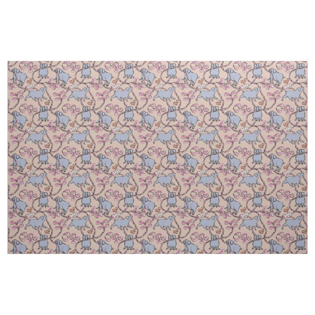 Hilarious pattern 1 Chinese Vietnamese Pig Year F Fabric (Fat Quarter)