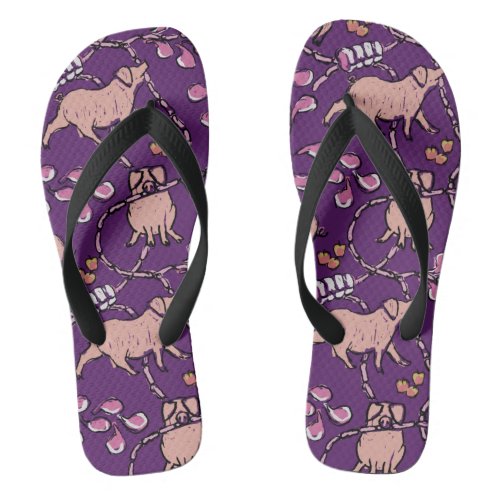 Hilarious pattern Chinese Pig Year Choose Color M Flip Flops