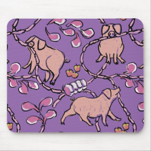Hilarious pattern Chinese Pig Year Choose Color M Mouse Pad