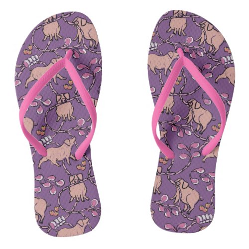Hilarious pattern Chinese Pig Year Choose Color W Flip Flops