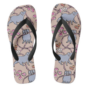 Hilarious pattern Chinese Pig Year Old Pink Men FF Flip Flops