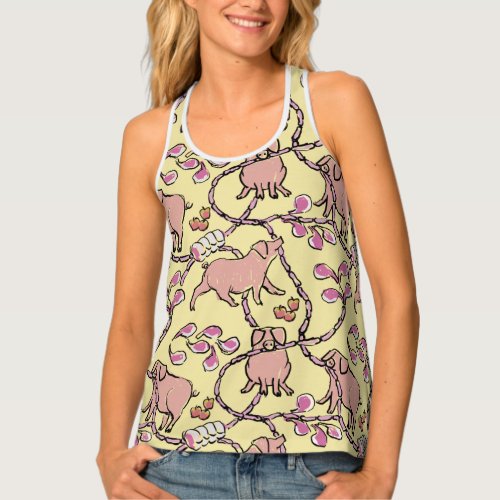 Hilarious pattern Chinese Pig Year Yellow Woman T Tank Top