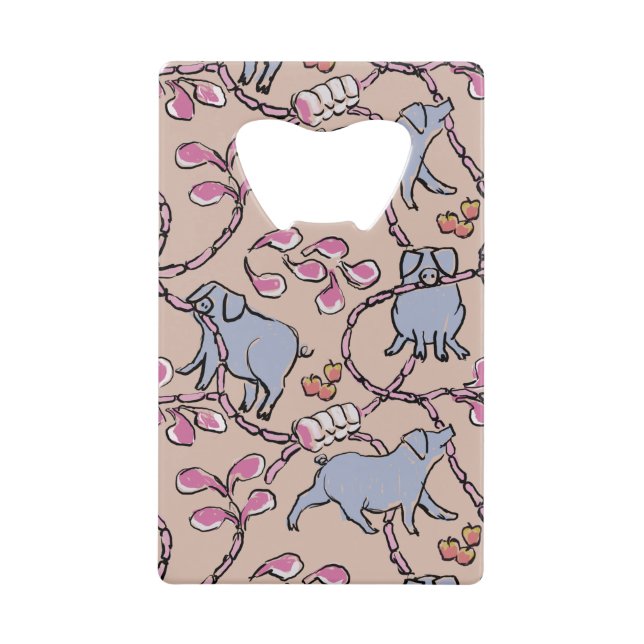 Hilarious pattern Chinese Vietnamese Pig Year O Credit Card Bottle Opener (Front)