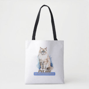 Hilarious “Pet Me or Face Consequences” Cat Tote Bag