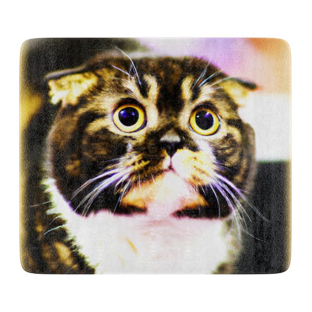 Hilarious Photo of a Funny Cat. Buy Now Cutting Board (Front)