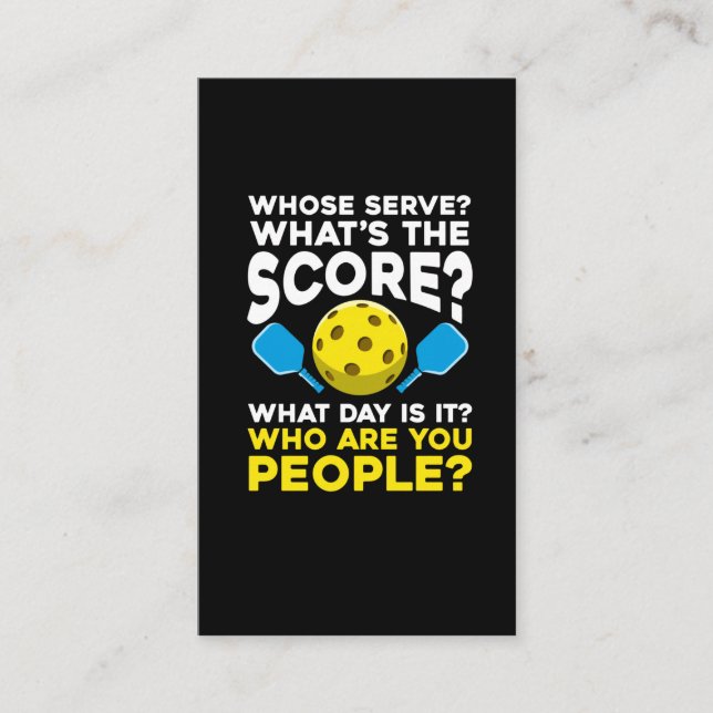 Hilarious Pickleball Quote Humorous Sport Athletes Business Card (Front)
