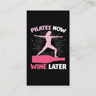 Hilarious Pilates Athlete Gift Wine Drinking Woman Business Card