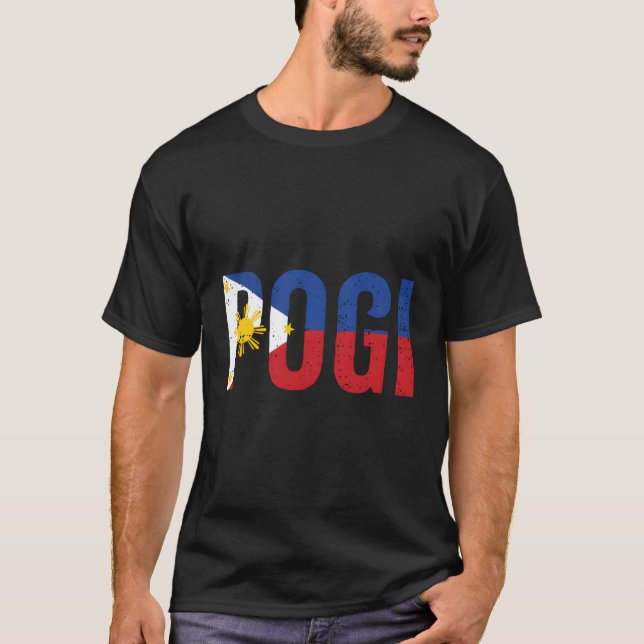 Hilarious Pogi Statement In Philippine Flag Gift I T-Shirt (Front)