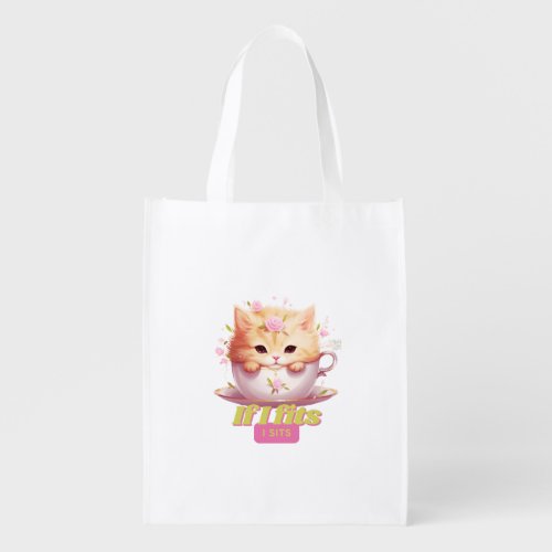 Hilarious Quote Gift for Cat Dads Grocery Bag