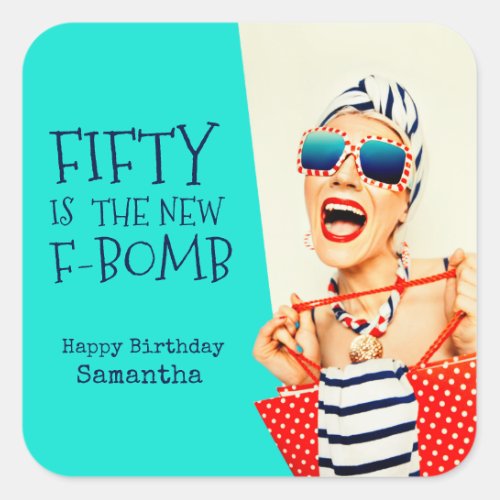 Hilarious Retro 50th Birthday for Her Square Sticker