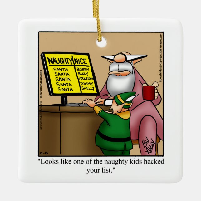 Hilarious Santa Humor Christmas Ornament (Front)
