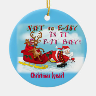 Hilarious Santa with reindeer Ornament