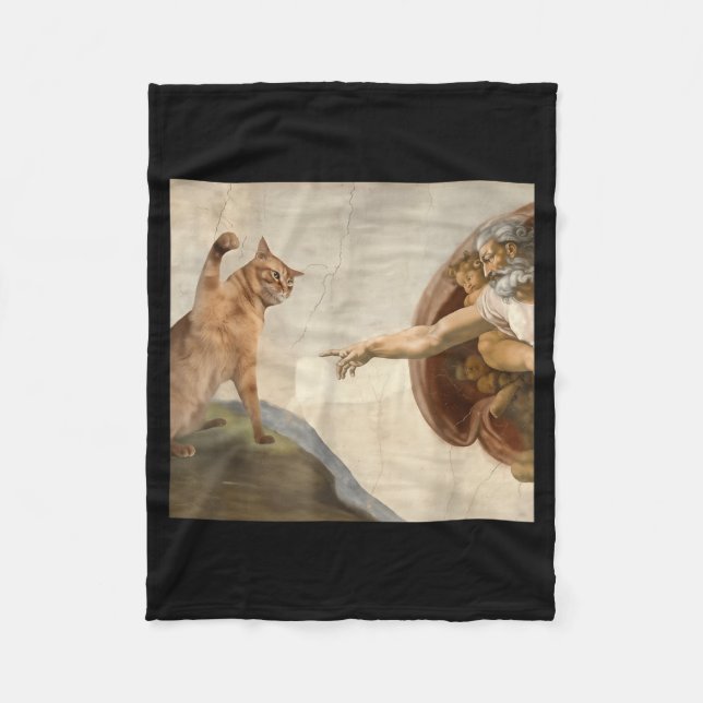 Hilarious Sarcastic Brainrot Funny Meme Cat Fleece Blanket (Front)