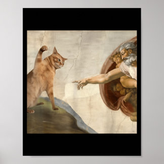 Hilarious Sarcastic Brainrot Funny Meme Cat Poster