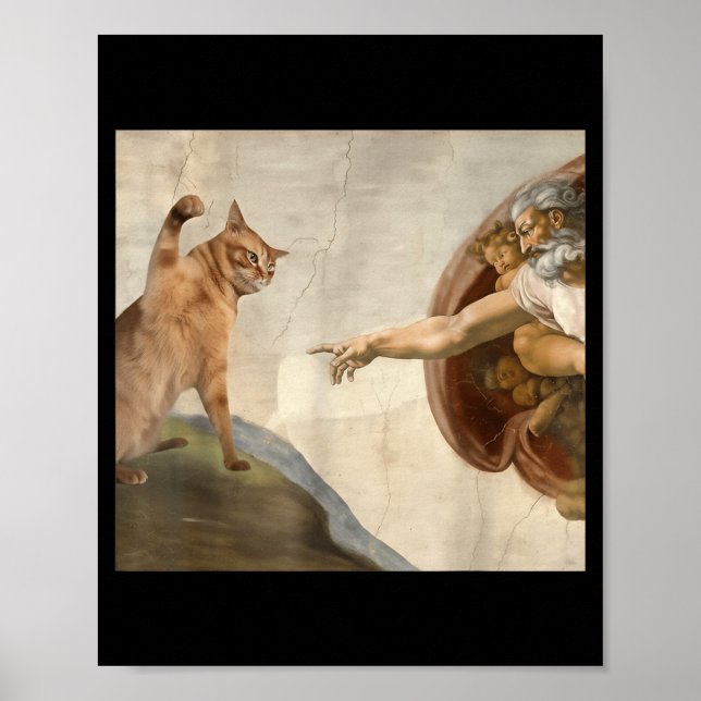 Hilarious Sarcastic Brainrot Funny Meme Cat Poster (Front)