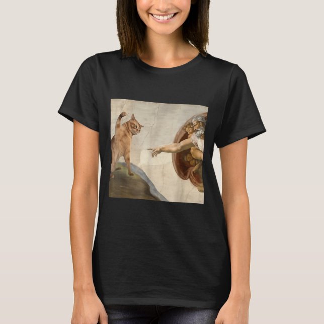 Hilarious Sarcastic Brainrot Funny Meme Cat T-Shirt (Front)