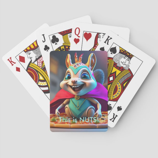 Hilarious Squirrel Pizza Nuts Cards (Back)