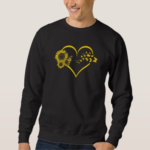 Hilarious Sunflower Heart Butterflies Bohemian Ent Sweatshirt