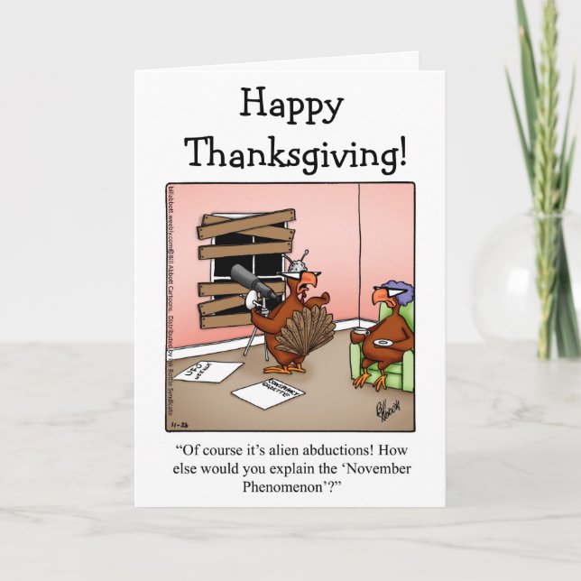 Hilarious Thanksgiving Humor Greeting Card (Front)