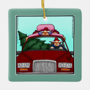 Hilarious Tree Cutting Holiday Ornament Gift
