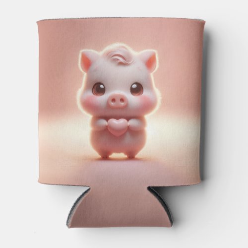Hilarious Valentine Pig 3D Look Front  Back Can Cooler