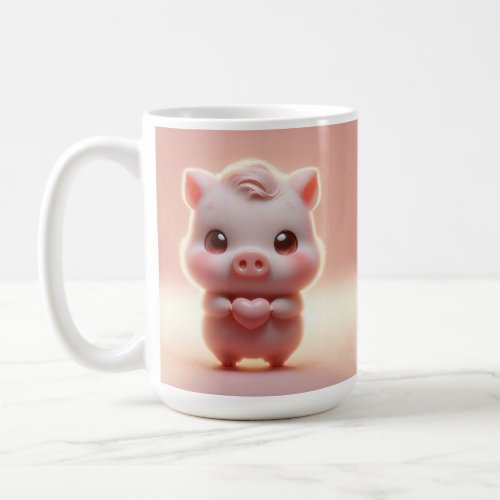 Hilarious Valentine Pig 3D Look Front  Back Coffee Mug