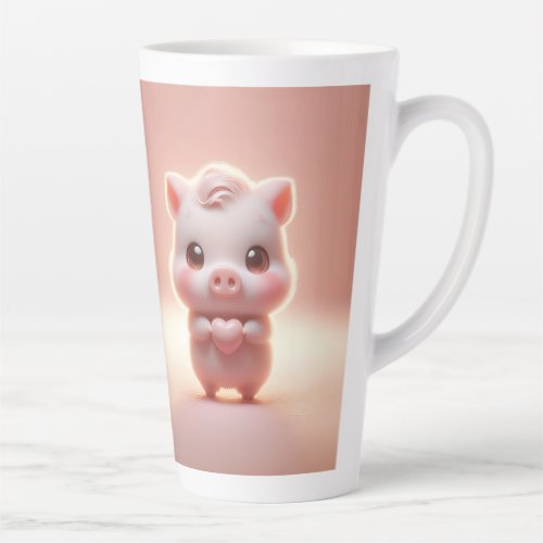 Hilarious Valentine Pig 3D Look Front  Back Latte Mug