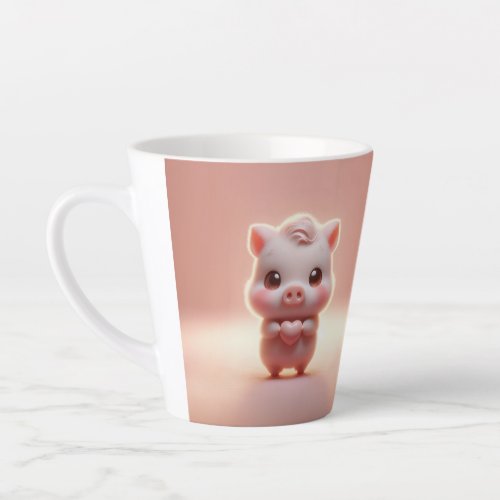 Hilarious Valentine Pig 3D Look Front  Back Latte Mug