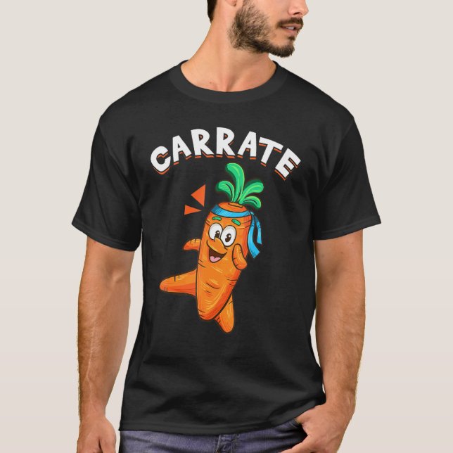 Hilarious Veggie Vegetable Pun Carrate Karate Carr T-Shirt (Front)