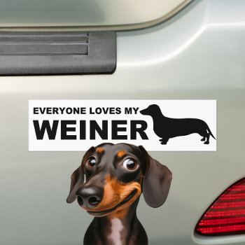 Hilarious Weiner Dog "dachshund" Quote Bumper Sticker by AardvarkApparel at Zazzle