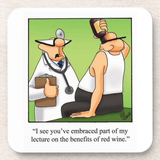 Hilarious Wine Humor Coaster Gift (Front)