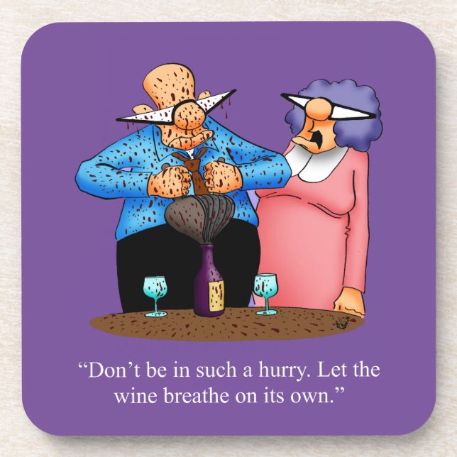 Hilarious Wine Humor Coaster Gift (Front)