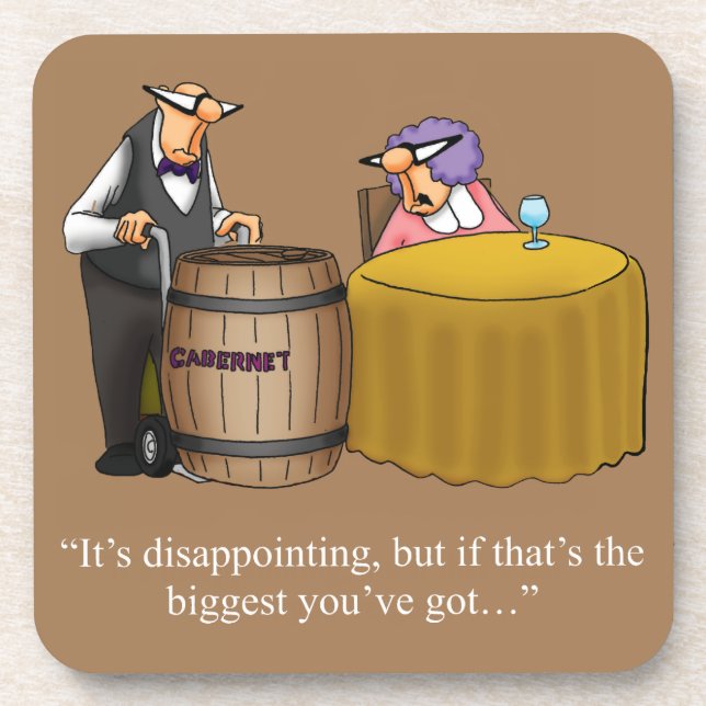 Hilarious Wine Humor Coaster Gift (Front)