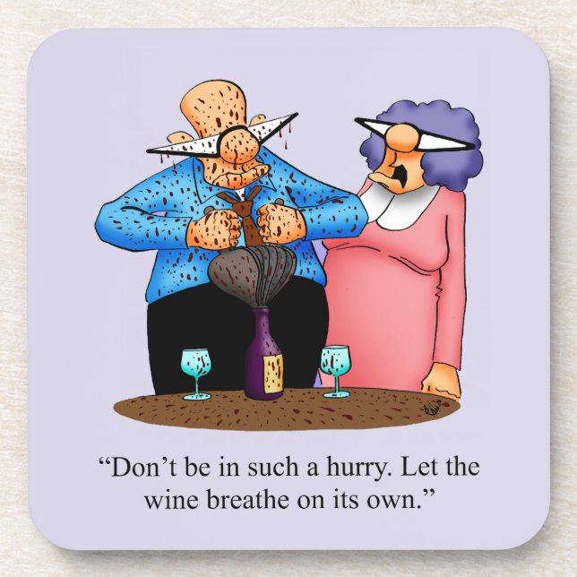 Hilarious Wine Humor Coaster Gift (Front)
