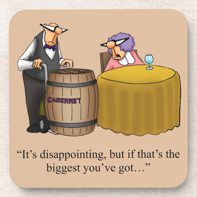 Hilarious Wine Humor Coaster Gift (Front)