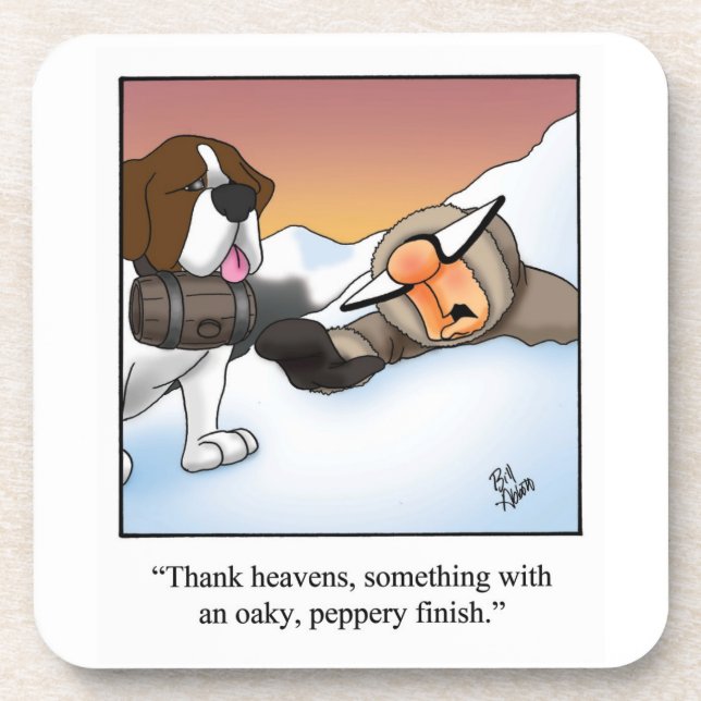 Hilarious Wine Humor Coaster Gift (Front)