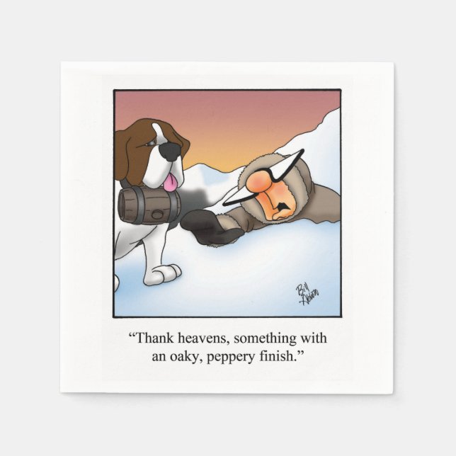 Hilarious Wine Humor Cocktail Napkins (Front)