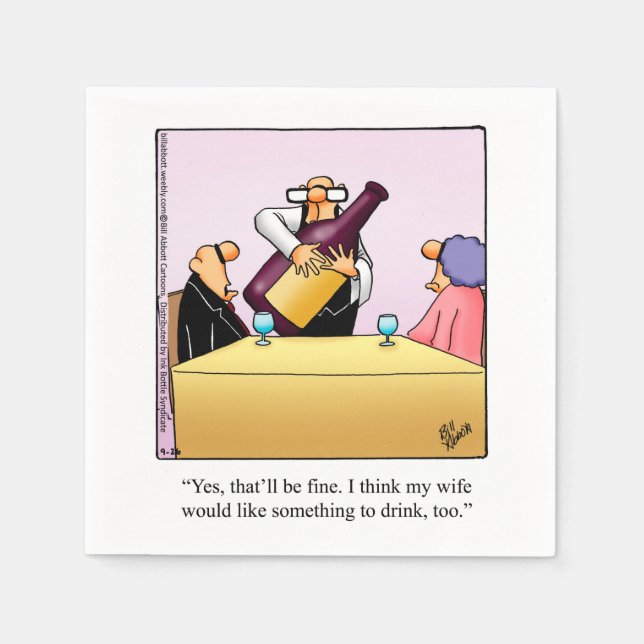 Hilarious Wine Humor Party Napkins (Front)