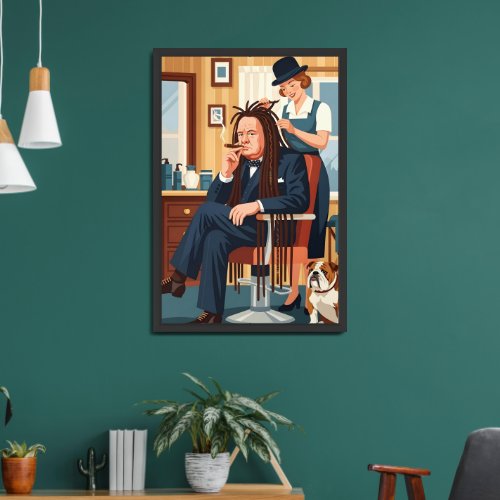 Hilarious Winston Churchill WPA art style poster