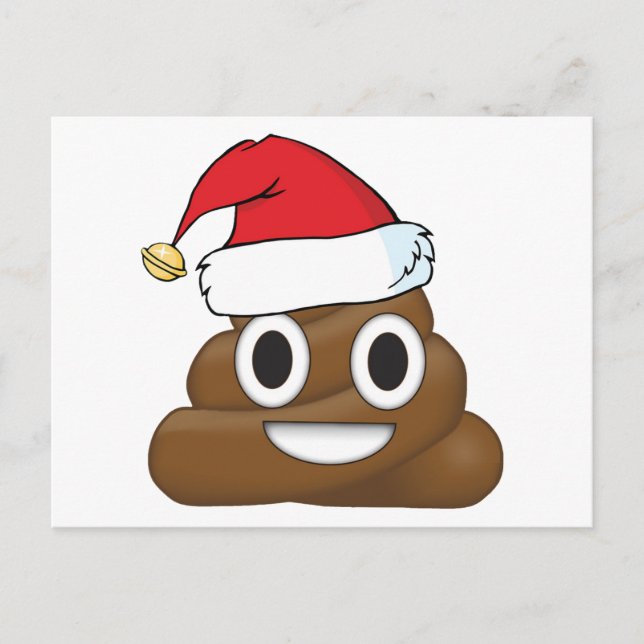 Hilarious Xmas Poop Emoji Holiday Postcard (Front)