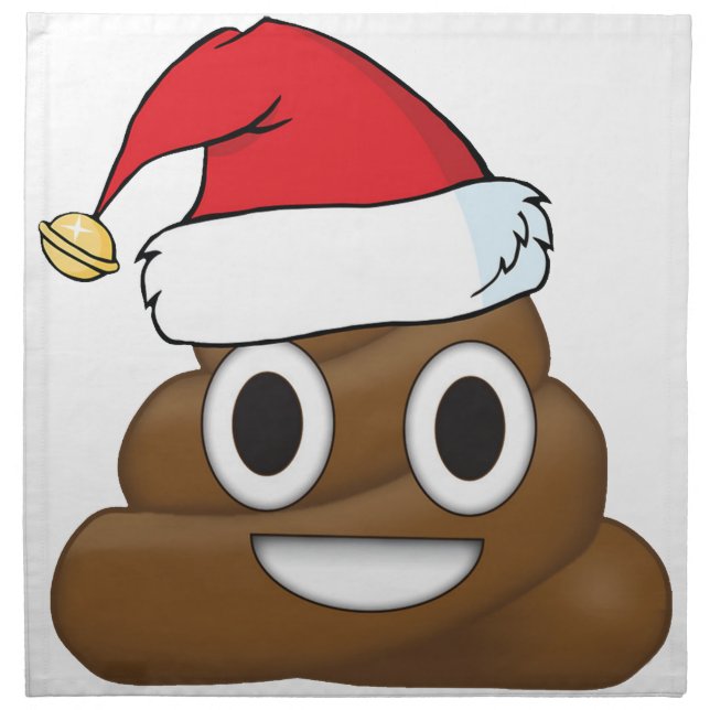 Hilarious Xmas Poop Emoji Napkin (Front)