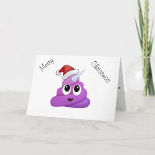 Hilarious Xmas Poop Unicorn Emoji Holiday Card