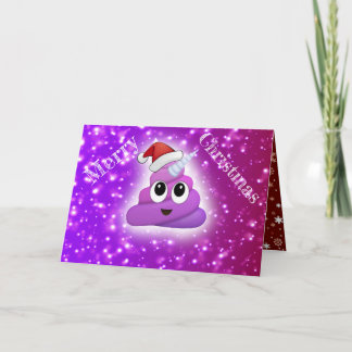 Hilarious Xmas Poop Unicorn Santa Emoji Holiday Card