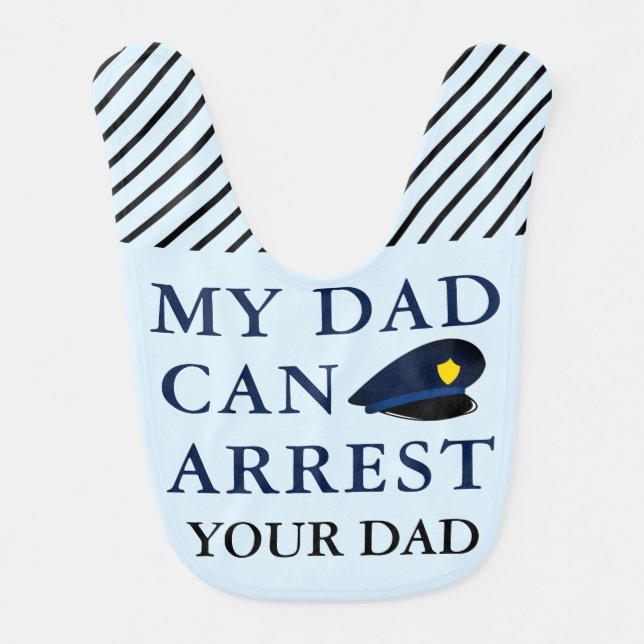 Hilariously Funny Police Officer Baby Joke Baby Bib (Front)