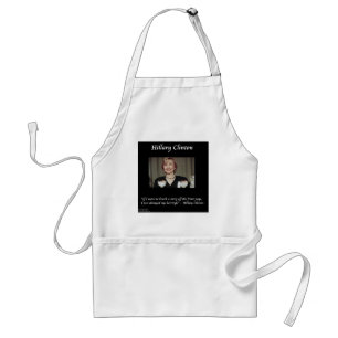Hilary Clinton Hairstyles & Headlines Quote Adult Apron