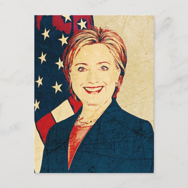 Hilary Clinton Memorabilia Pop Art Blank Card (Front)